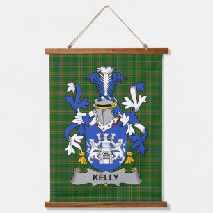 Irisches Kelly oder O_Kelly Wappen Familienwappen Wandteppich Mit Holzrahmen
