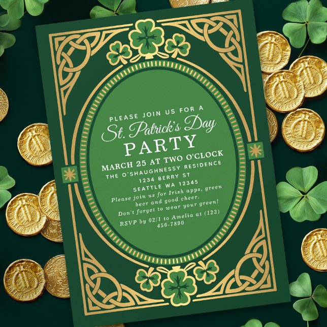 Irisches keltisches St. Patricks Day Party Einladung (Von Creator hochgeladen)
