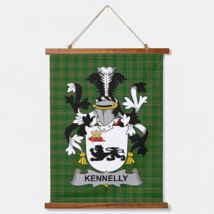 Irisches Kennelly oder O_Kineally Wappen Familien  Wandteppich Mit Holzrahmen