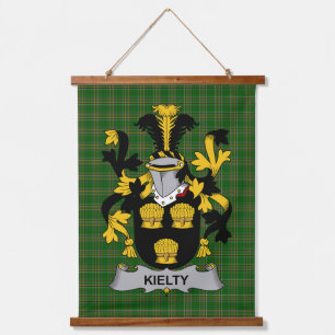 Irisches Kielty oder O'Quilty Wappen Familienwappe Wandteppich Mit Holzrahmen