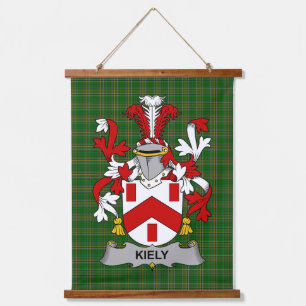 Irisches Kiely-Wappen Familienwappen Wandteppich Mit Holzrahmen