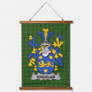 Irisches Kindelan oder O_Kindelan Wappen Familien Wandteppich Mit Holzrahmen