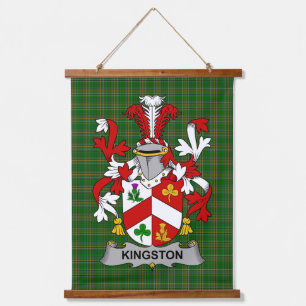 Irisches Kingston-Wappen Familienwappen Wandteppich Mit Holzrahmen
