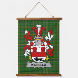 Irisches Kinsella oder Kinsellagh Wappen Familien  Wandteppich Mit Holzrahmen