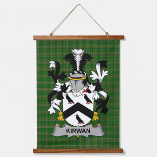 Irisches Kirwan oder O_Kerwin Wappen Familienwappe Wandteppich Mit Holzrahmen