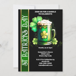 Irisches Kleeblatt am grünen Paddy's Day Einladung