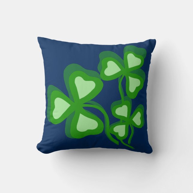 Irisches Kleeblatt, grüner Klee, Irland-Kleeblatt Kissen (Vorderseite)