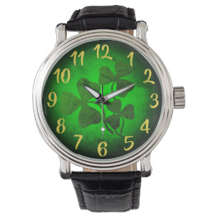 Irisches Kleeblatt/grünes Klee, Irland grünes Li Armbanduhr