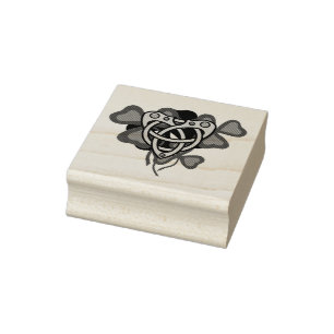 irisches Kleeblatt, irisches keltisches Herz, iris Gummistempel