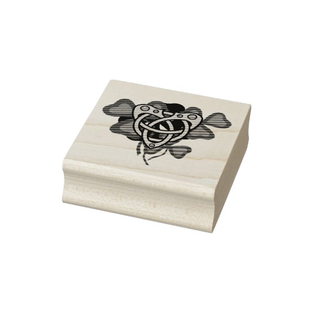 irisches Kleeblatt, irisches keltisches Herz, iris Gummistempel (Stempel)