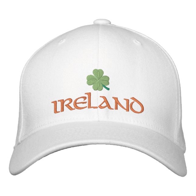 Irisches Kleeblatt Irland Bestickte Baseballkappe (Vorderseite)