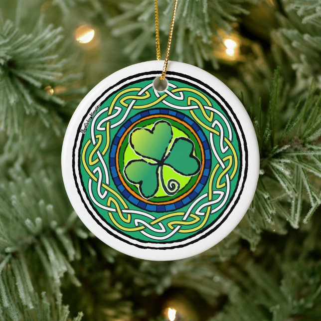 irisches Kleeblatt Keramik Ornament (Baum)