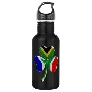 Irisches Kleeblatt mit südafrikanischer Flagge Trinkflasche