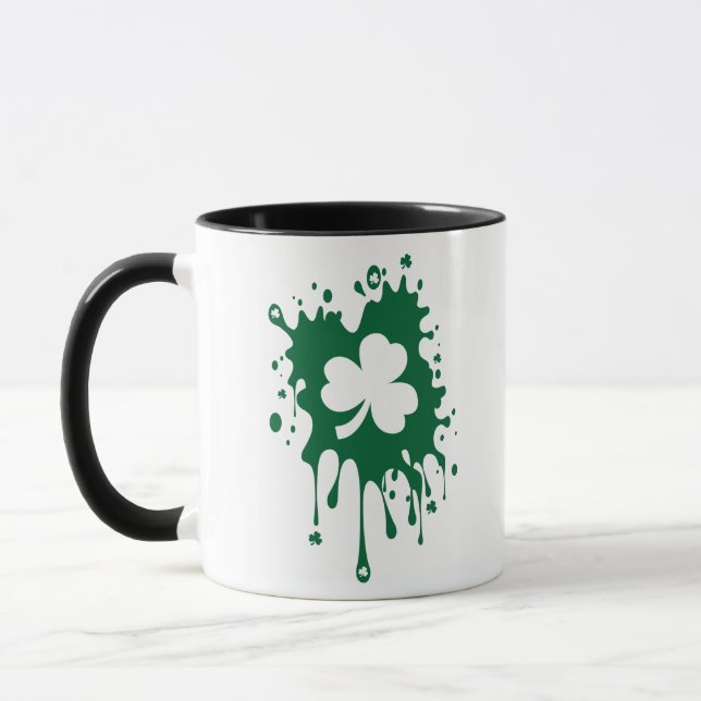 Irisches Kleeblatt Platsch ! Tasse (Links)