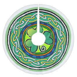 irisches Kleeblatt Polyester Weihnachtsbaumdecke