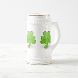 Irisches Kleeblatt-St- Patrickweiß/Goldbier-Tasse Bierglas