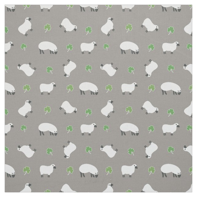 Irisches Kleeblatt-und Schaf-Muster Stoff (Muster)