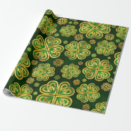 Irisches Kleeblatt Vierblatt Lucky Clover Pattern Geschenkpapier