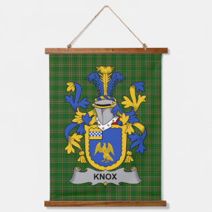 Irisches Knox-Wappen Familienwappen Wandteppich Mit Holzrahmen