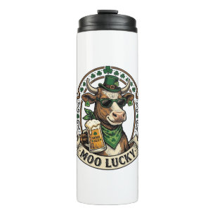 Irisches Kuh-Shirt Vintage St. Patrick Bier Design Thermosbecher