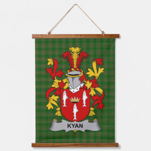 Irisches Kyan oder O_Kyan Wappen Familienwappen Wandteppich Mit Holzrahmen