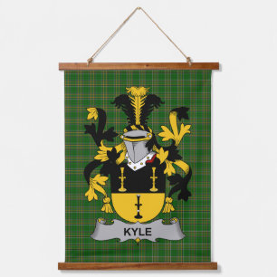 Irisches Kyle-Wappen Familienwappen Wandteppich Mit Holzrahmen