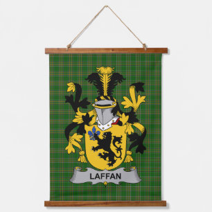 Irisches Laffan-Wappen Familienwappen Wandteppich Mit Holzrahmen