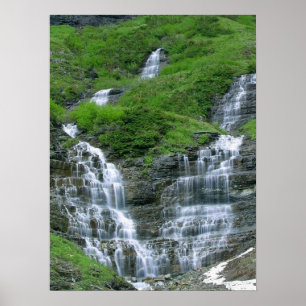 Irisches Landschafts-Wasserfall-Plakat Poster