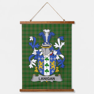 Irisches Lanigan oder O_Lenigan Wappen Familienwap Wandteppich Mit Holzrahmen