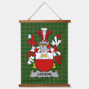 Irisches Leeson Wappen Familienwappen Wandteppich Mit Holzrahmen