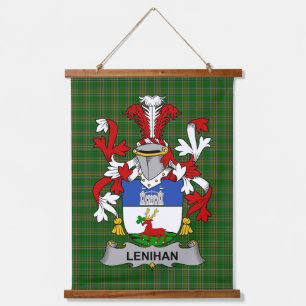 Irisches Lenihan oder O_Lenaghan Wappen Familienwa Wandteppich Mit Holzrahmen
