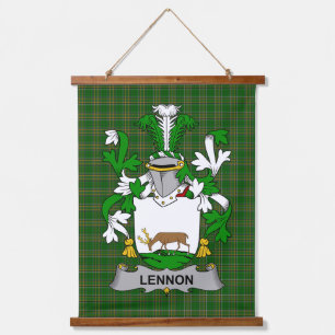 Irisches Lennon oder O_Lennon Wappen Familienwappe Wandteppich Mit Holzrahmen
