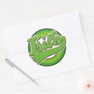 irisches Logo. Runder Aufkleber
