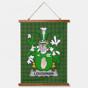 Irisches Loughnan oder O_Loughnan Wappen Familien  Wandteppich Mit Holzrahmen