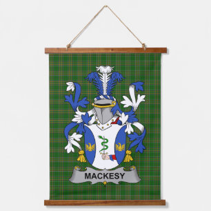 Irisches Mackesy-Wappen Familienwappen Wandteppich Mit Holzrahmen