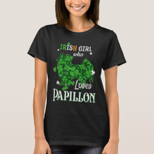 Irisches Mädchen, das Papillon Pug Bulldogge Welpe T-Shirt