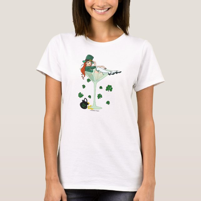 Irisches Mädchen Martini T-Shirt (Vorderseite)