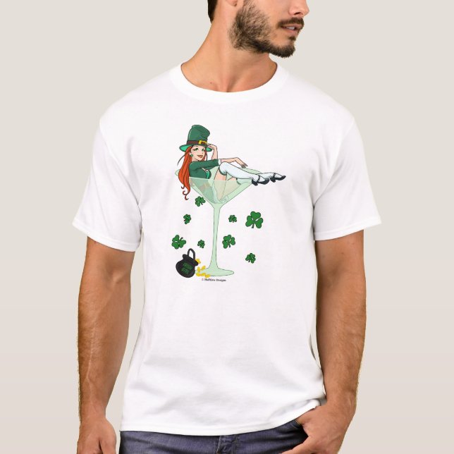 Irisches Mädchen Martini T-Shirt (Vorderseite)