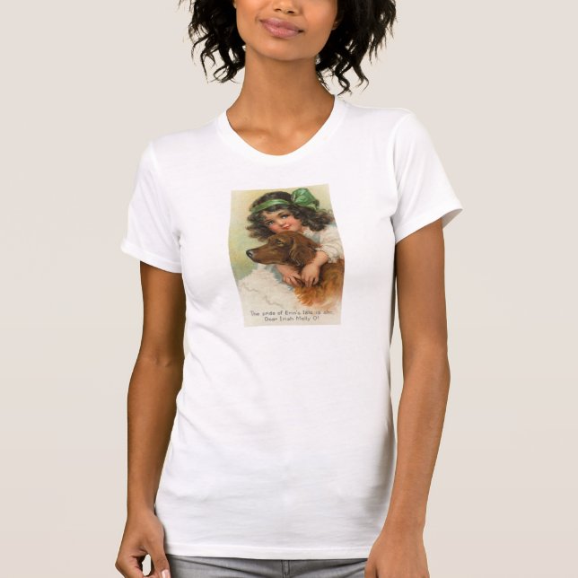 Irisches Mädchen mit ihrem Hund T-Shirt (Vorderseite)