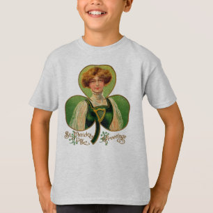 Irisches Mädchen St. Patrick's Day Kindershirt T-Shirt