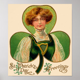 Irisches Mädchen St. Patrick's Day Poster