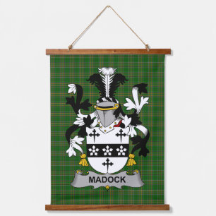 Irisches Madock oder Maddox Wappen Familienwappen Wandteppich Mit Holzrahmen