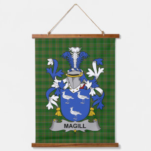 Irisches Magill-Wappen Familienwappen Wandteppich Mit Holzrahmen