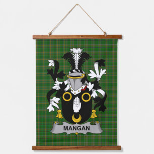 Irisches Mangan oder O_Mangan Wappen Familienwappe Wandteppich Mit Holzrahmen