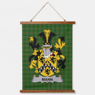 Irisches Mann Wappen Familienwappen Wandteppich Mit Holzrahmen