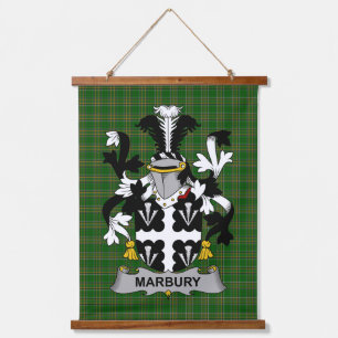 Irisches Marbury oder Maybery Wappen Familienwappe Wandteppich Mit Holzrahmen