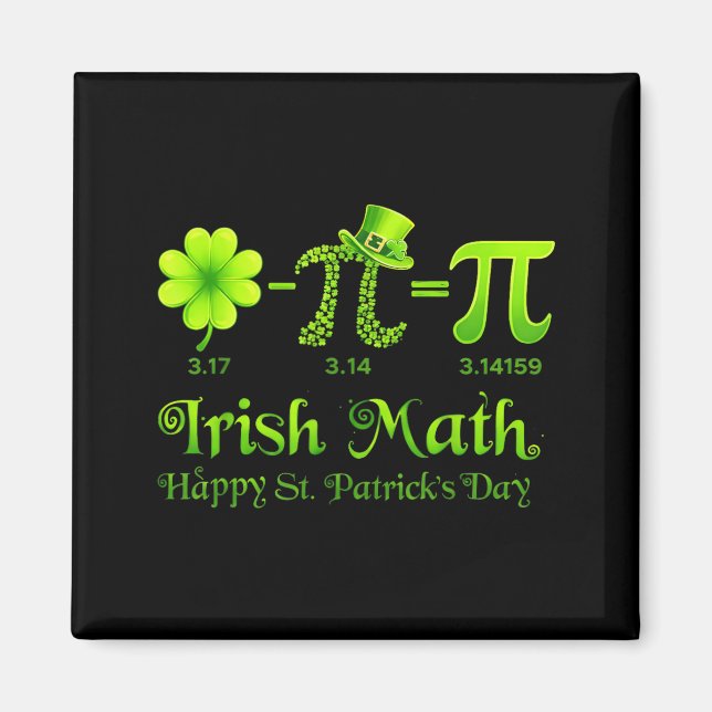 Irisches Mathe Kleeblatt Glücklicher St. Patricks  Magnet (Vorne)