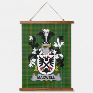 Irisches Maxwell Wappen Familienwappen Wandteppich Mit Holzrahmen