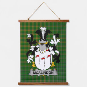 Irisches McAlindon oder McAlindem Wappen Familien  Wandteppich Mit Holzrahmen