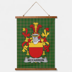 Irisches McCarron Wappen Familienwappen Wandteppich Mit Holzrahmen
